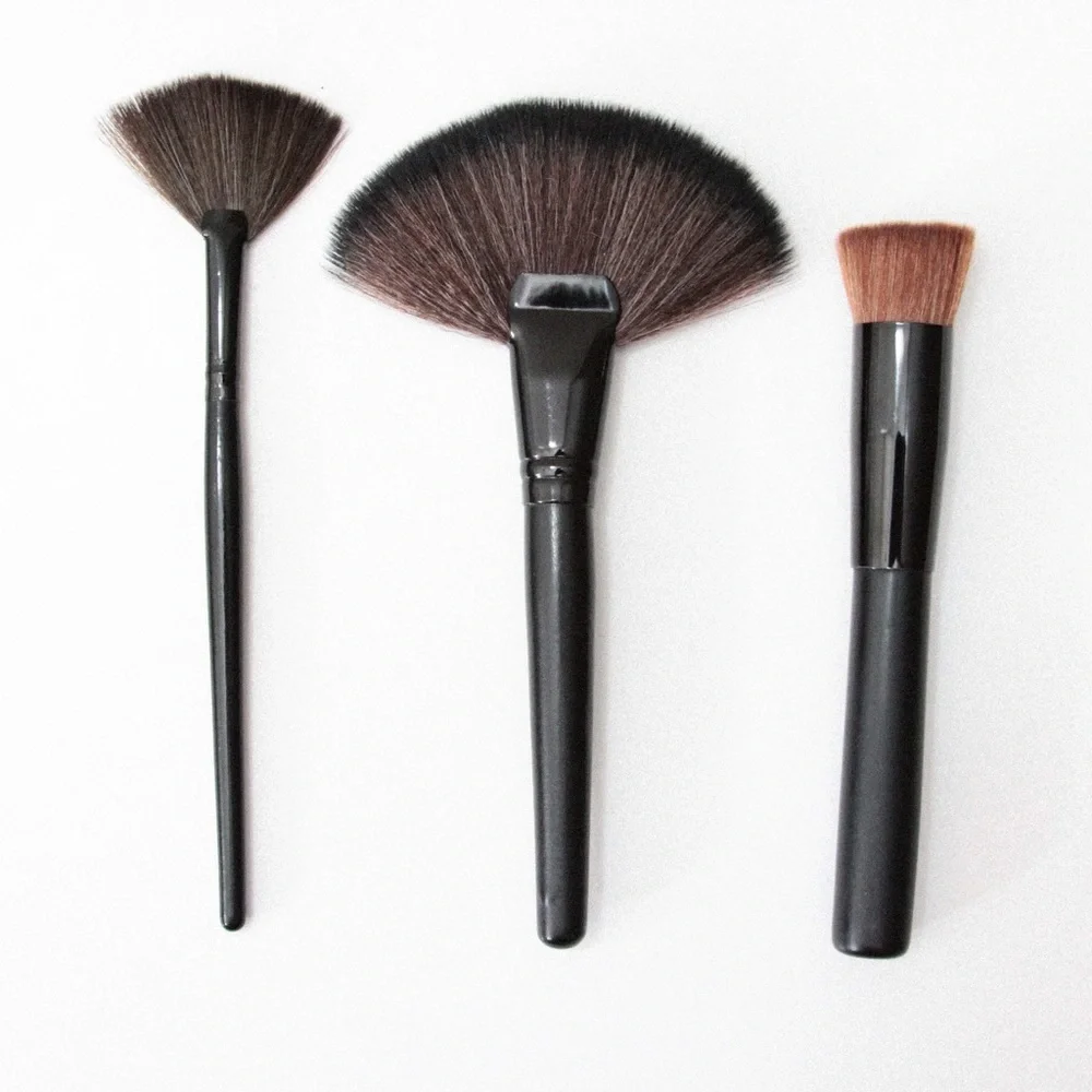 Black Face Eye Lip Make-Up Brushes Set